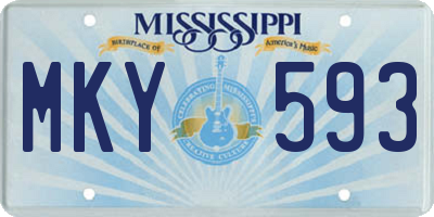 MS license plate MKY593