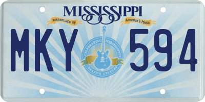MS license plate MKY594