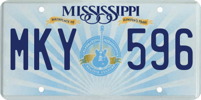 MS license plate MKY596