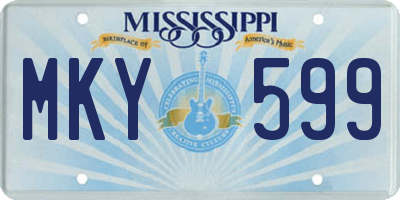 MS license plate MKY599