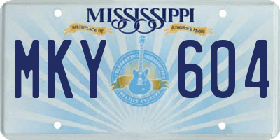 MS license plate MKY604