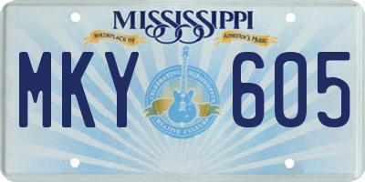 MS license plate MKY605
