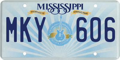 MS license plate MKY606