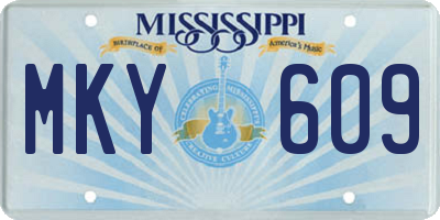 MS license plate MKY609