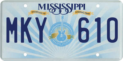 MS license plate MKY610