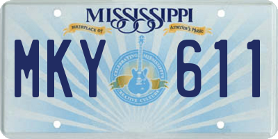 MS license plate MKY611