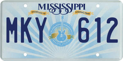 MS license plate MKY612