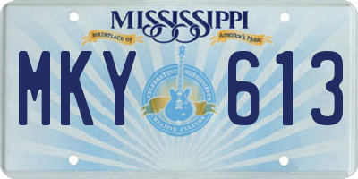 MS license plate MKY613