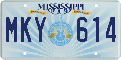 MS license plate MKY614