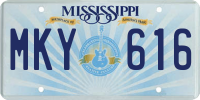 MS license plate MKY616