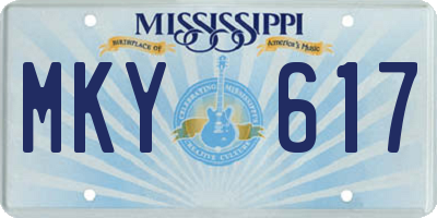 MS license plate MKY617