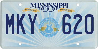 MS license plate MKY620