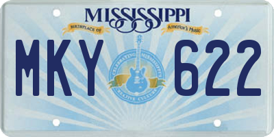 MS license plate MKY622