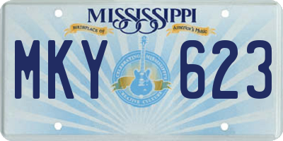MS license plate MKY623