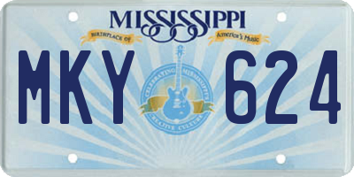 MS license plate MKY624