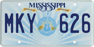 MS license plate MKY626