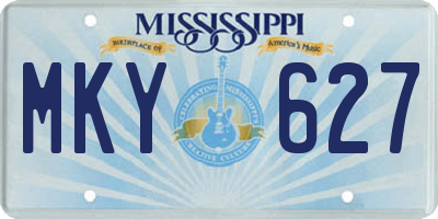 MS license plate MKY627