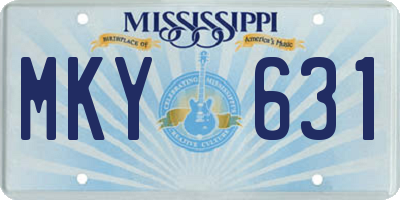 MS license plate MKY631
