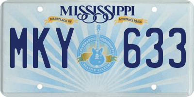 MS license plate MKY633