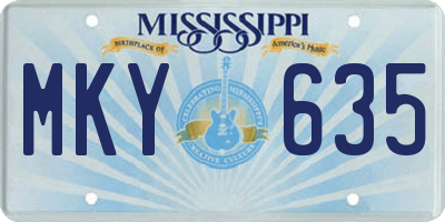 MS license plate MKY635