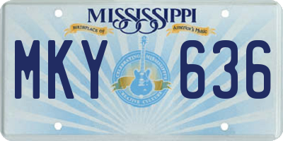MS license plate MKY636