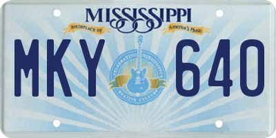 MS license plate MKY640