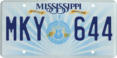 MS license plate MKY644