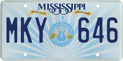 MS license plate MKY646