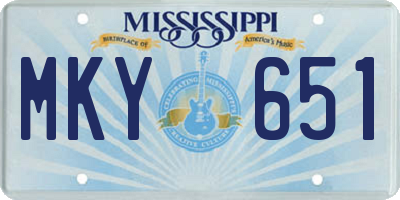 MS license plate MKY651