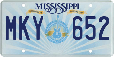 MS license plate MKY652