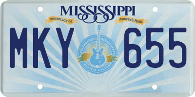 MS license plate MKY655