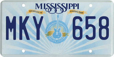 MS license plate MKY658