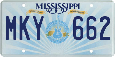 MS license plate MKY662