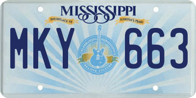 MS license plate MKY663