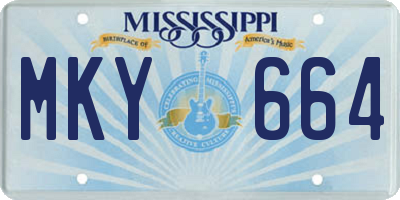 MS license plate MKY664
