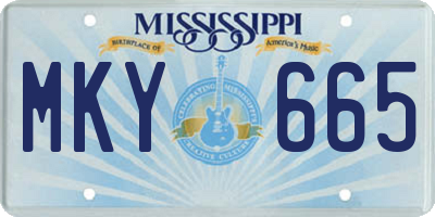 MS license plate MKY665