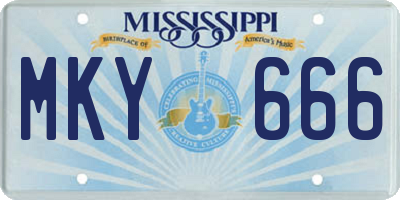 MS license plate MKY666