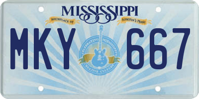 MS license plate MKY667