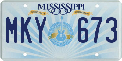 MS license plate MKY673