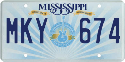 MS license plate MKY674