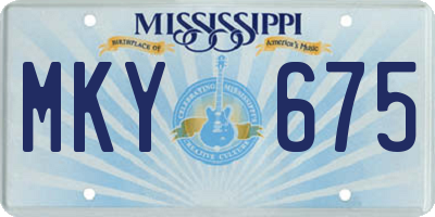 MS license plate MKY675