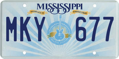 MS license plate MKY677