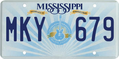 MS license plate MKY679