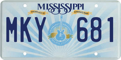 MS license plate MKY681
