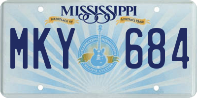 MS license plate MKY684