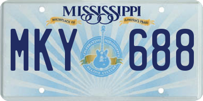 MS license plate MKY688