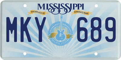 MS license plate MKY689