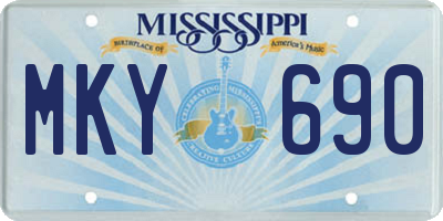 MS license plate MKY690