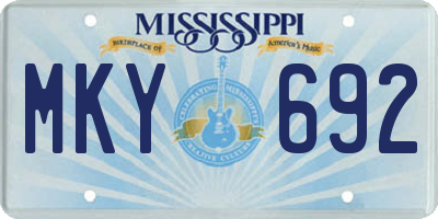 MS license plate MKY692