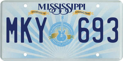 MS license plate MKY693
